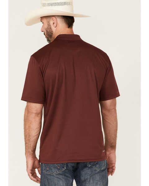 Image #4 - Ariat Men's Solid Tek Short Sleeve Polo Shirt , Maroon, hi-res