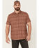 Image #1 - North River Men's Cozy Cotton Small Plaid Short Sleeve Button-Down Western Shirt , Red, hi-res