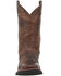 Laredo Men's Arlo Bucklace Fancy Sidewinder Western Boots - Broad Square Toe , Brown, hi-res