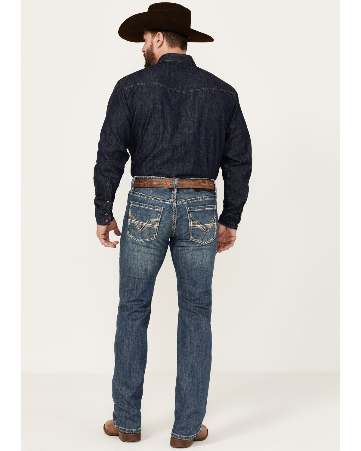 Image #1 - Rock & Roll Denim Men's Medium Wash Revolver Reflex Slim Straight Stretch Denim Jeans, Medium Wash, hi-res