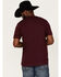 Cody James Men's Texas Coast Skull Logo Graphic Short Sleeve T-Shirt , Burgundy, hi-res