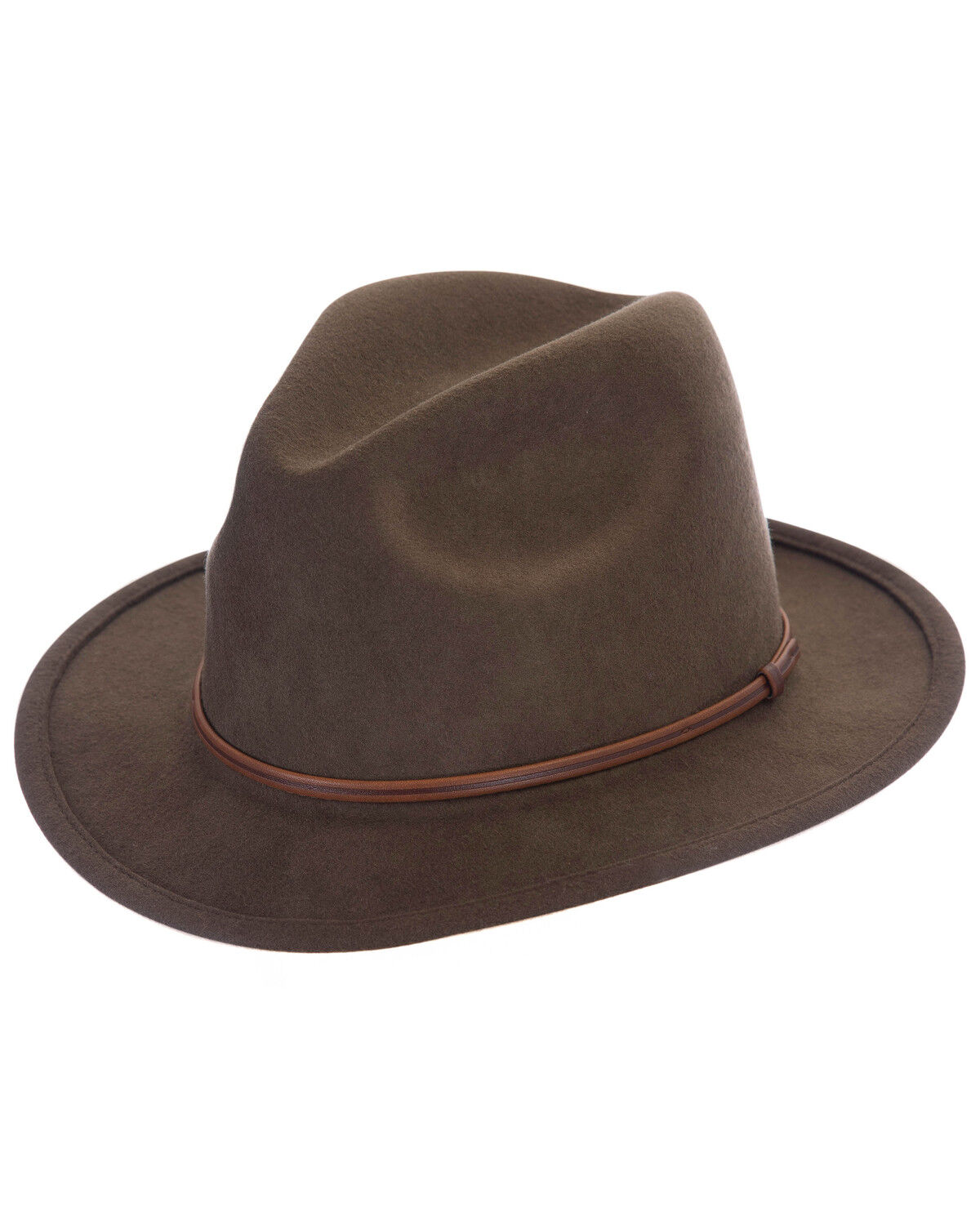 Image #1 - Black Creek Men's Fall Crushable Felt Fedora, Brown, hi-res