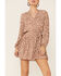 En Creme Women's Floral Ruffle Front Dress, Blush, hi-res