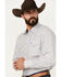 Image #2 - Rodeo Clothing Men's Southwestern Geo Print Long Sleeve Pearl Snap Western Shirt, White, hi-res