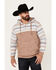 Image #1 - Hooey Men's Jimmy Striped Print Hooded Sweatshirt, Tan, hi-res