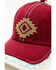 Image #2 - Trenditions Women's Catchfly Laser Cut Aztec Patch Baseball Cap, Burgundy, hi-res