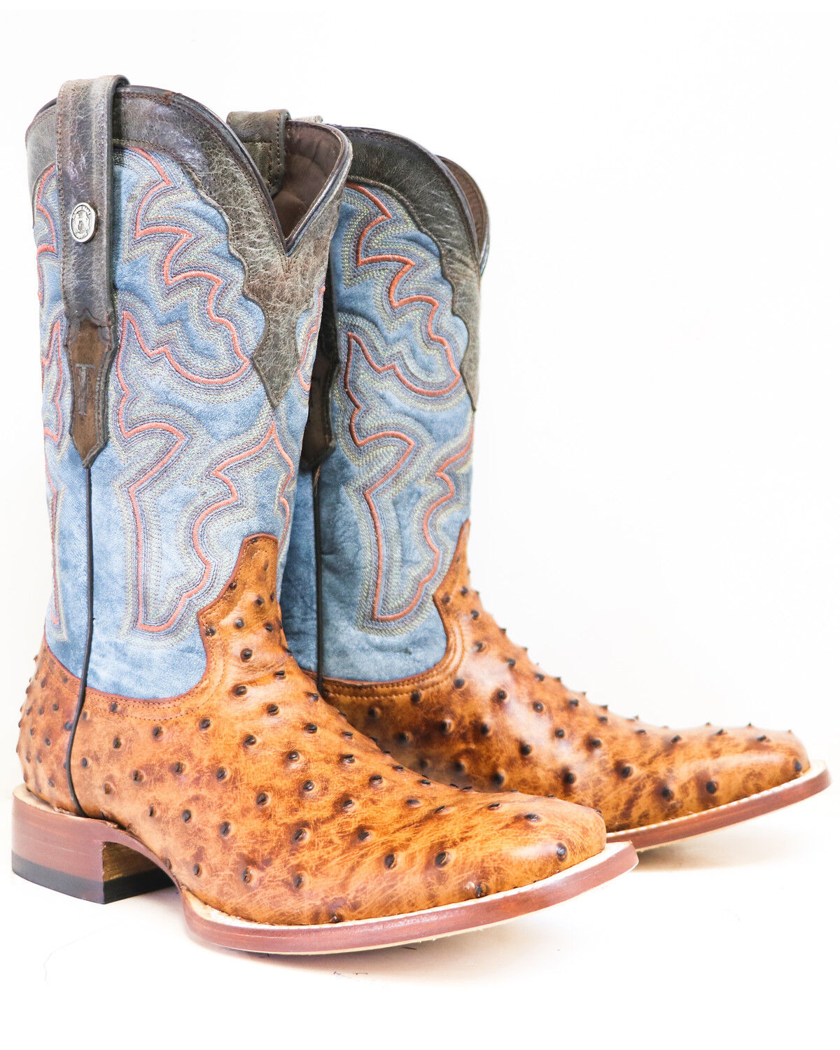 orange ostrich boots