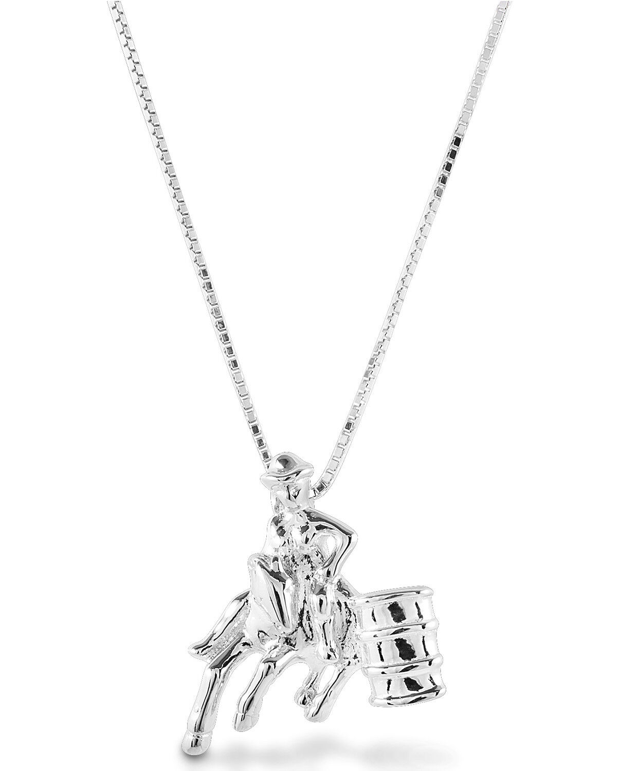 Image #1 - Kelly Herd Women's Small Barrel Racing Pendant Necklace, Silver, hi-res
