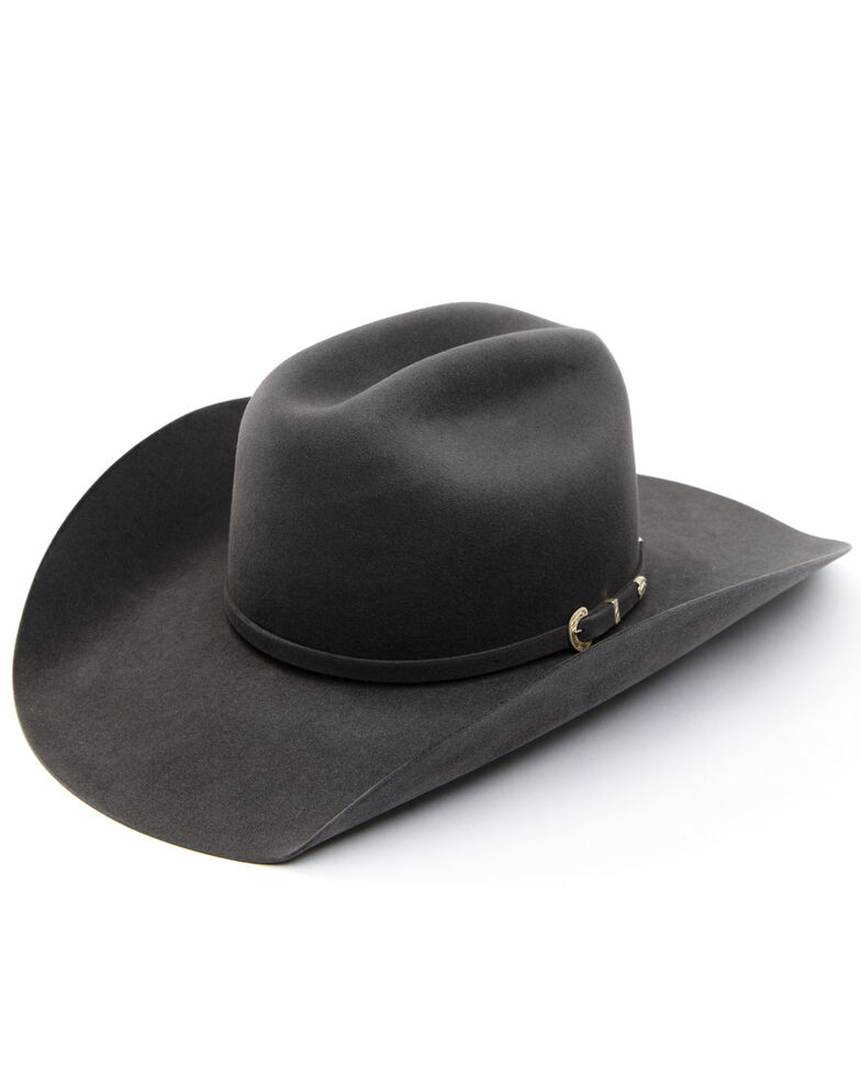 American Hat Co. 40X Steel Self Band Premium Fur Felt Western Hat  , Steel, hi-res