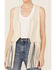 Image #2 - Roper Women's White Faux Suede Fringe Vest, , hi-res
