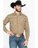Cowboy Hardware Men's Double Diamond Print Long Sleeve Western Shirt , Tan, hi-res