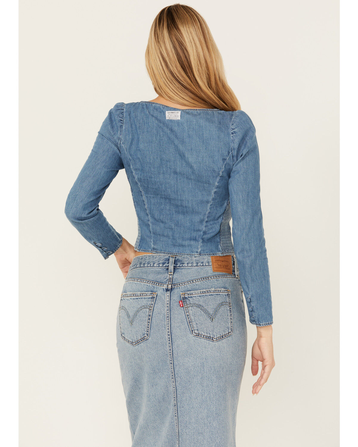 Image #4 - Levi's Women's Ophelia Corset Blouse, Dark Wash, hi-res