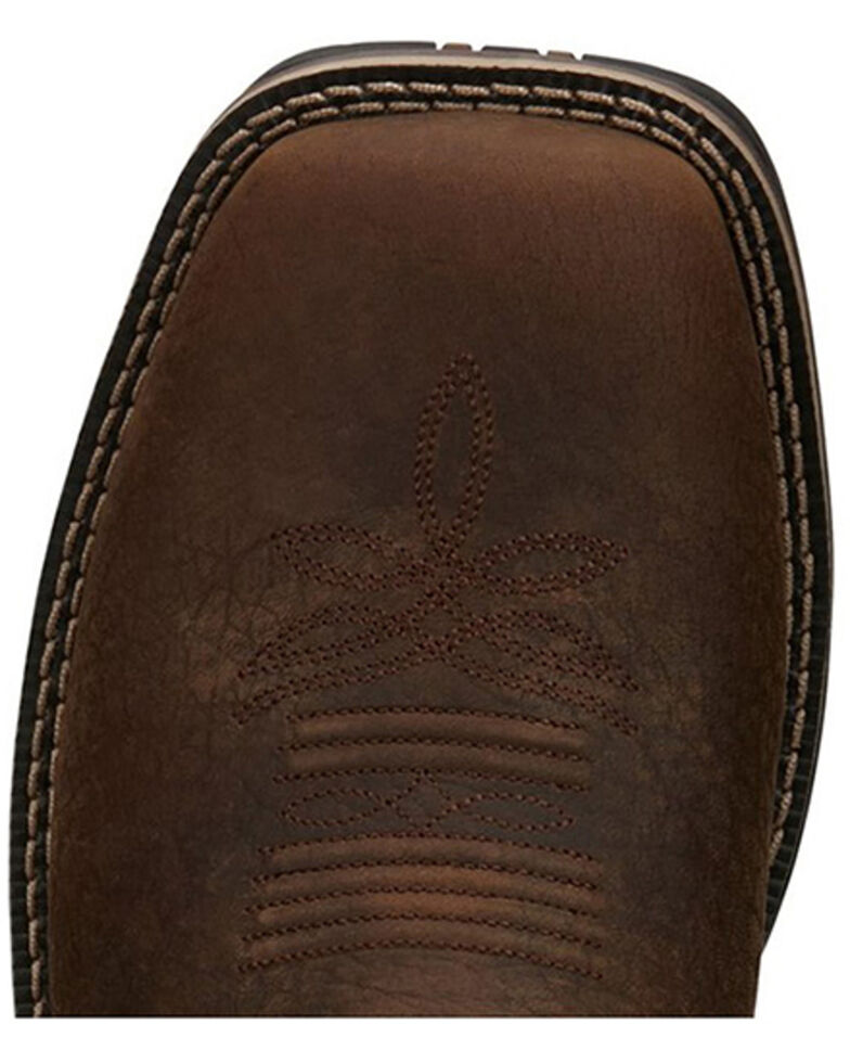 Justin Men's Waterproof Western Work Boots - Soft Toe, Chocolate, hi-res