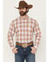 Image #1 - Ariat Men's Wallis Pro Series Plaid Print Long Sleeve Button-Down Stretch Western Shirt, Orange, hi-res