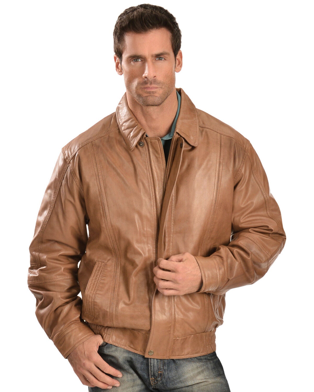 Image #2 - Scully Premium Lambskin Jacket - Tall, Cognac, hi-res