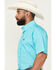 Image #2 - Cinch Men's Solid Short Sleeve Button-Down Western Shirt, Turquoise, hi-res