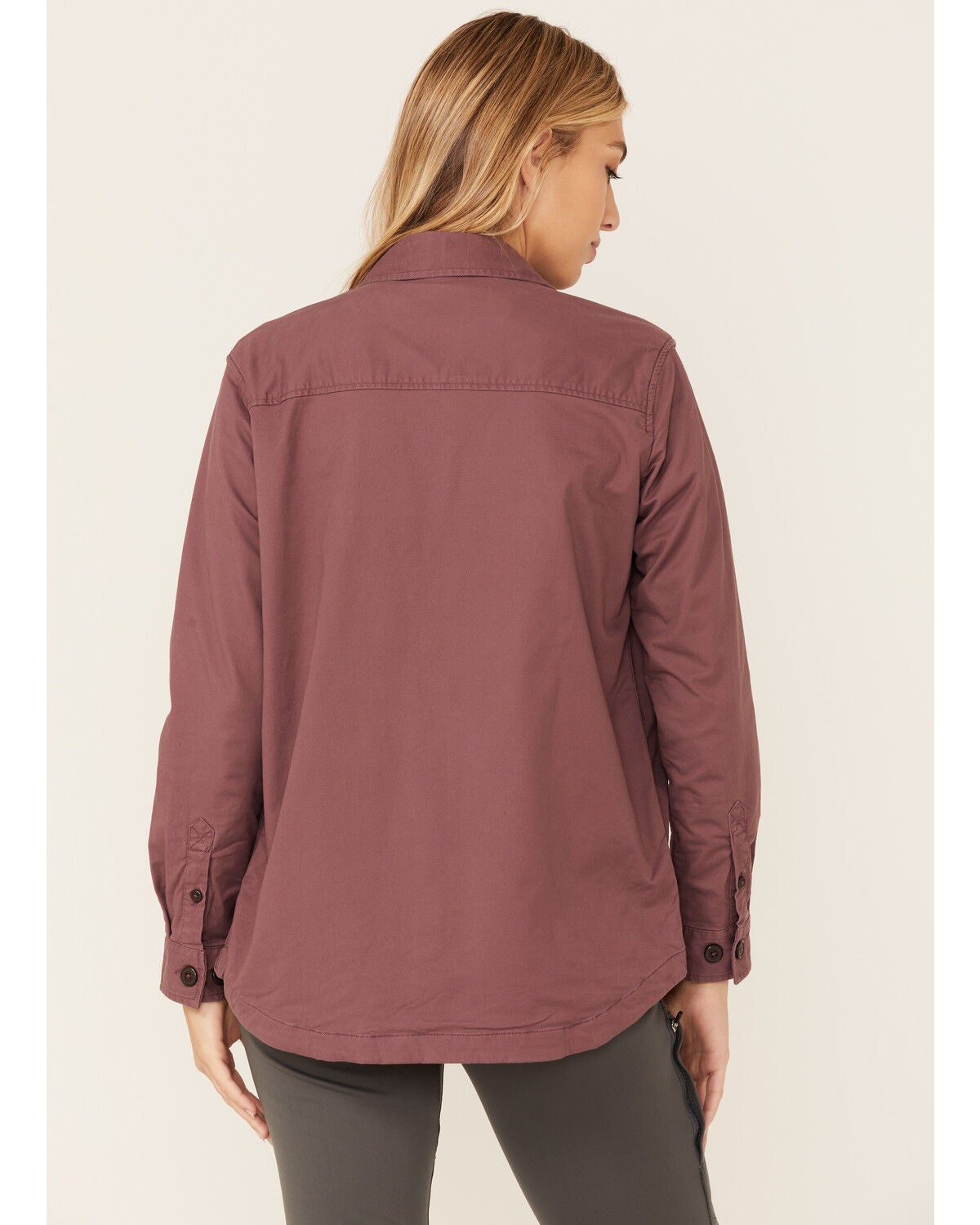 carhartt women's loose twill long sleeve jersey lined shirt
