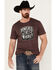 Image #1 - Cody James Men's Powered By Whiskey Short Sleeve Graphic T-Shirt, Burgundy, hi-res