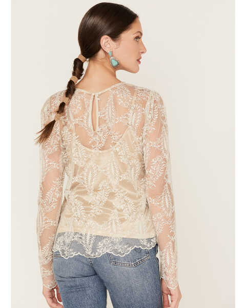 Image #4 - Shyanne Women's Two Tone Lace Layering Top, Sand, hi-res