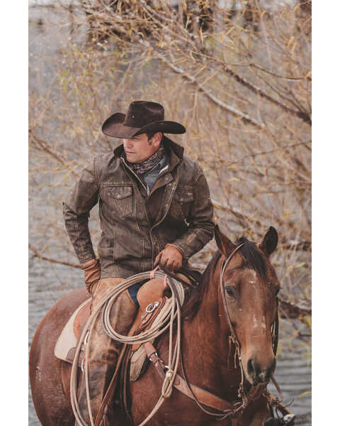 Image #4 - STS Ranchwear Men's Gray The Ranch Hand Leather Jacket , Steel, hi-res