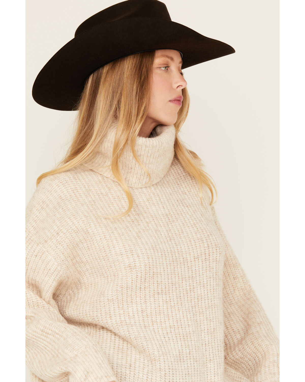 Image #3 - Cleo + Wolf Women's Oversized Turtleneck Sweater, Oatmeal, hi-res