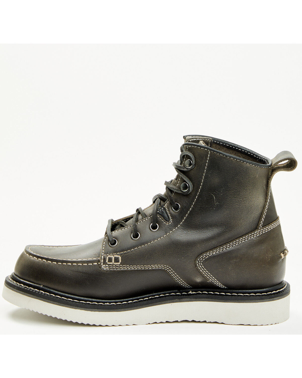 Image #3 - Hawx Men's 6" Lace-Up Moc Work Boots - Soft Toe, Grey, hi-res