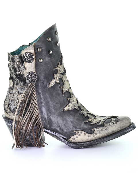 Image #2 - Corral Women's Metallic Overlay Fashion Booties - Pointed Toe, Multi, hi-res