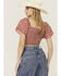 Image #4 - Rock & Roll Denim Women's Southwestern Print Flutter Short Sleeve Top, Red, hi-res
