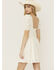 Image #4 - Rock & Roll Denim Women's Eyelet Short Sleeve Mini Dress, Cream, hi-res