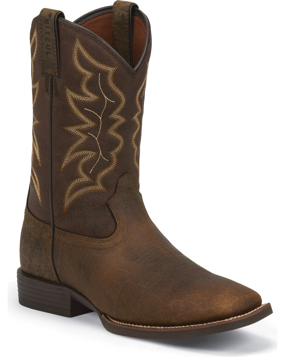 Justin Men's Brown Stampede Boots - Square Toe - Country Outfitter