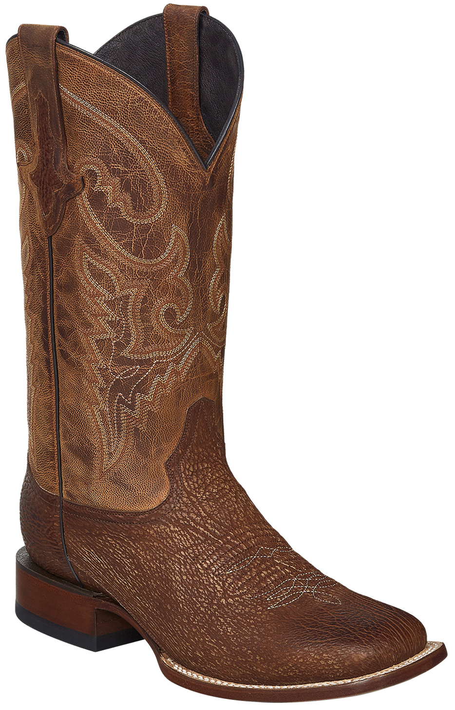 Lucchese Handcrafted Cognac Ryan Shark Cowboy Boots - Square Toe ...