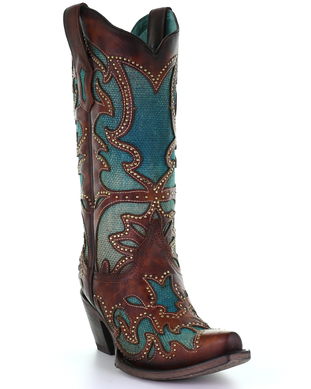 turquoise western booties