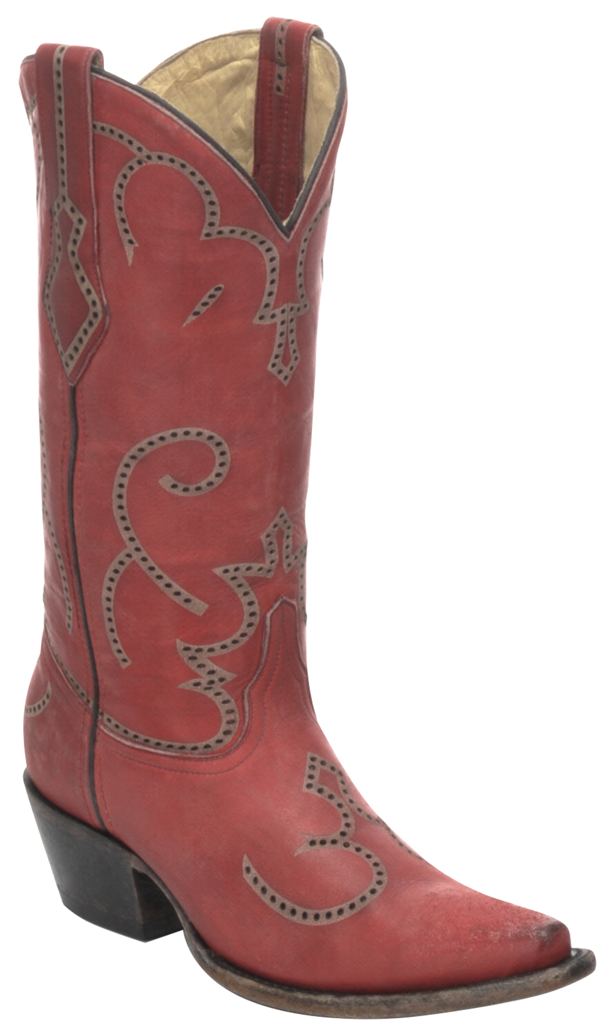 Corral Red Cowhide Cowgirl Boots - Snip Toe - Country Outfitter