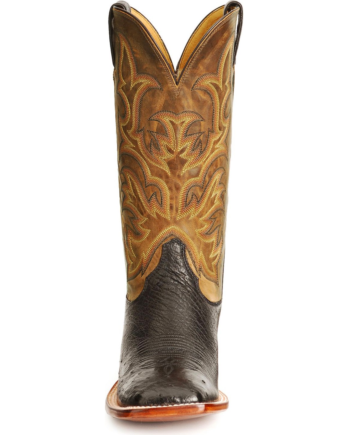 Justin Smooth Ostrich AQHA Remuda Western Cowboy Boots - Square Toe