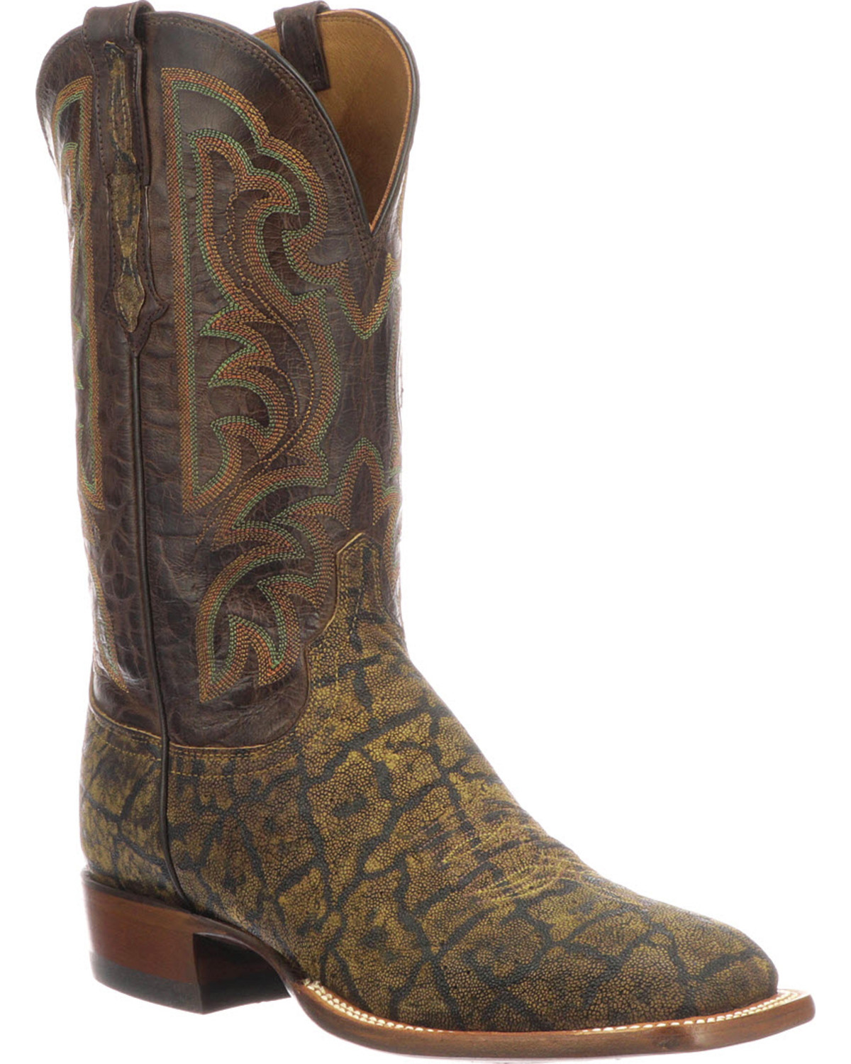 Lucchese Men's Handmade Carrington Saddle Tan Elephant Cowboy Boots ...