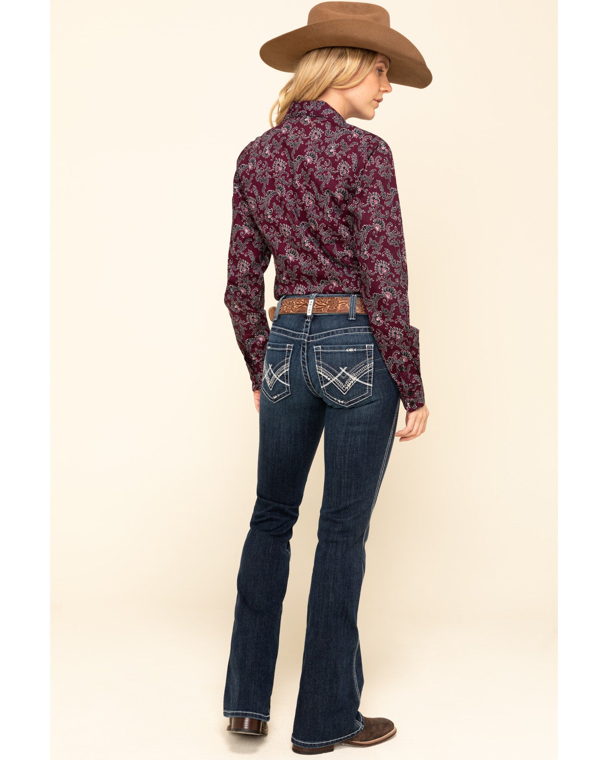 Ariat Women's Dark Wash Glitz Low Rise Bootcut Jeans - Country Outfitter