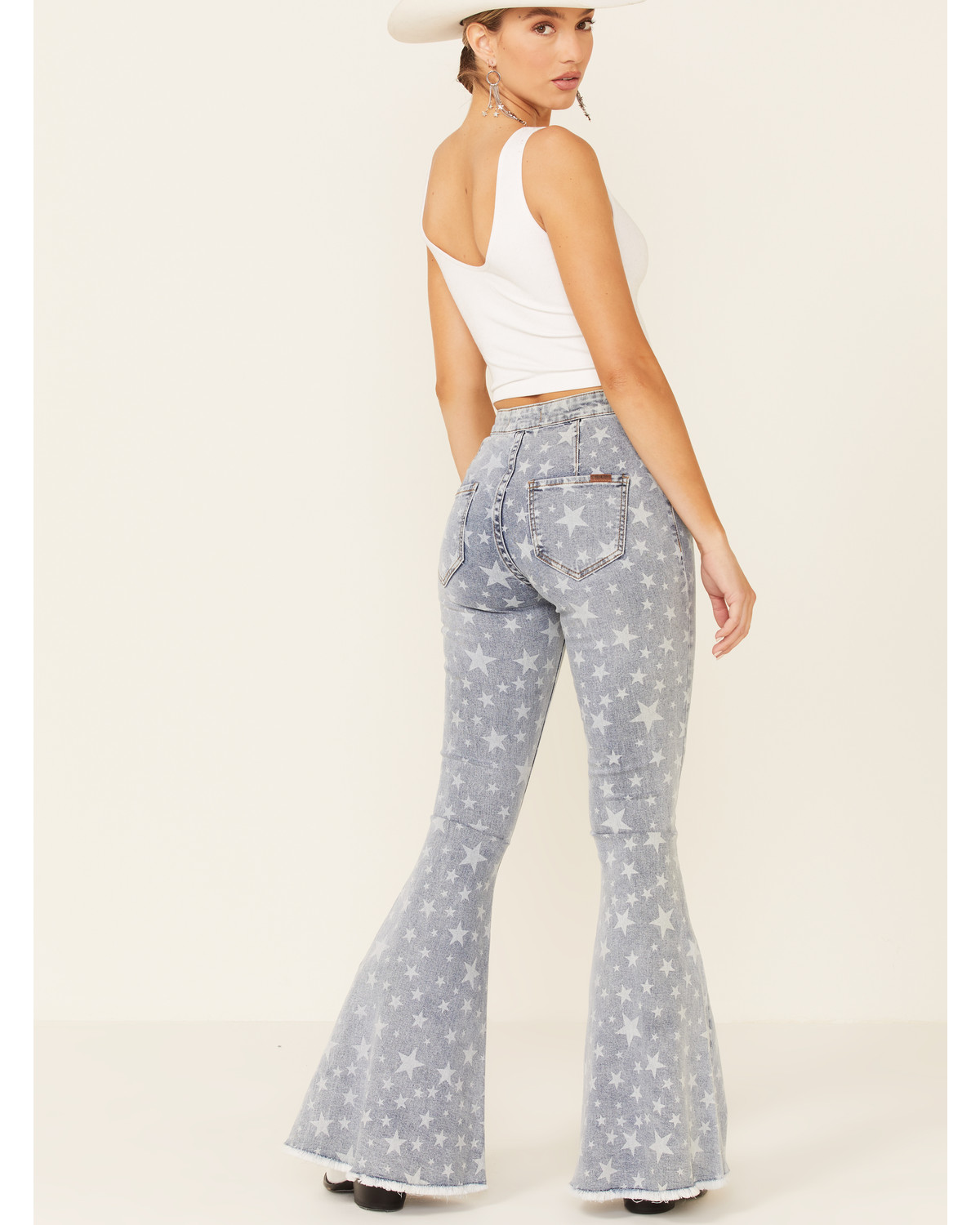 high rise bell bottom jeans