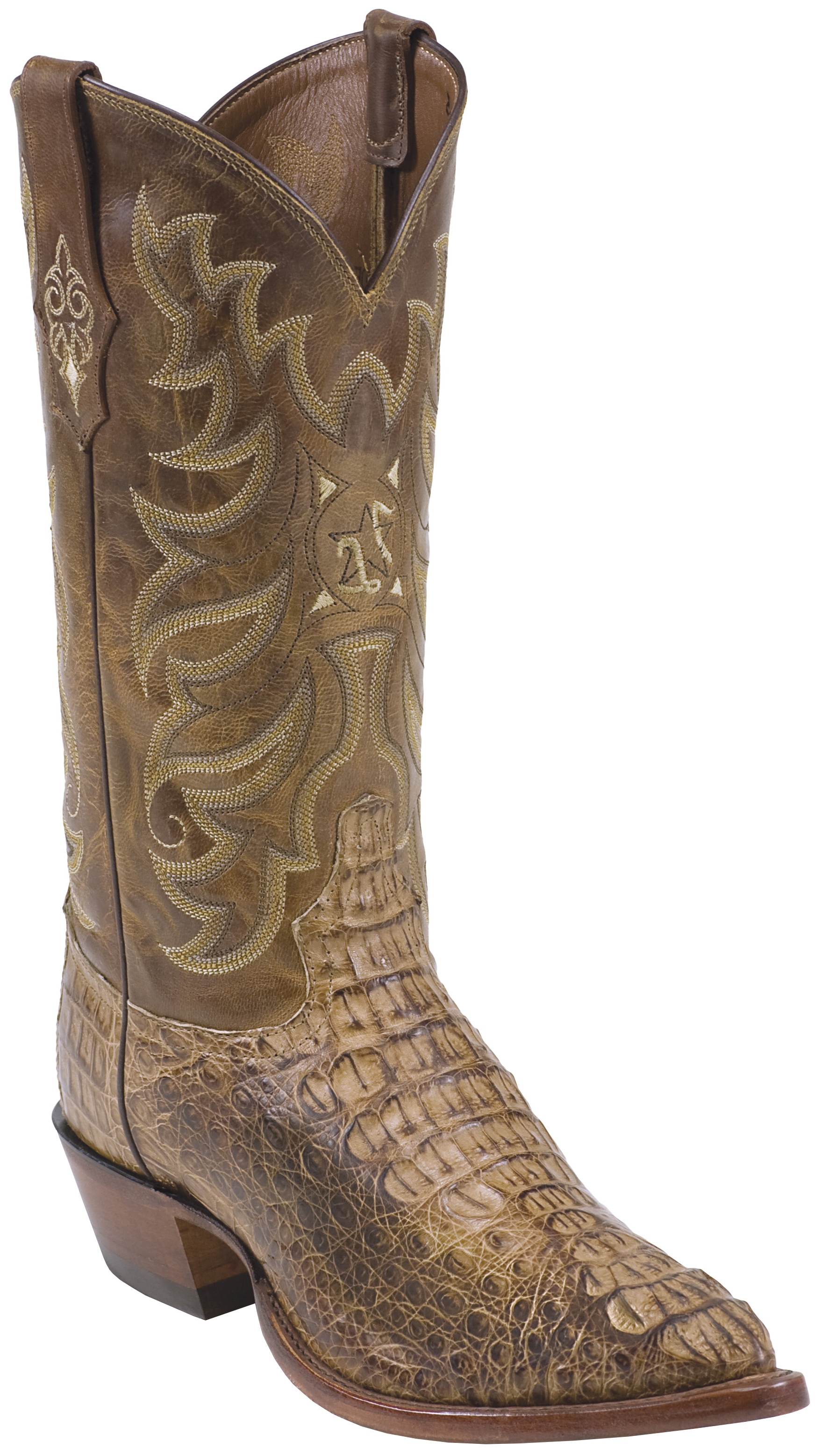 Tony Lama Tan Vintage Hornback Caiman Exotic Cowboy Boots - Pointed Toe ...