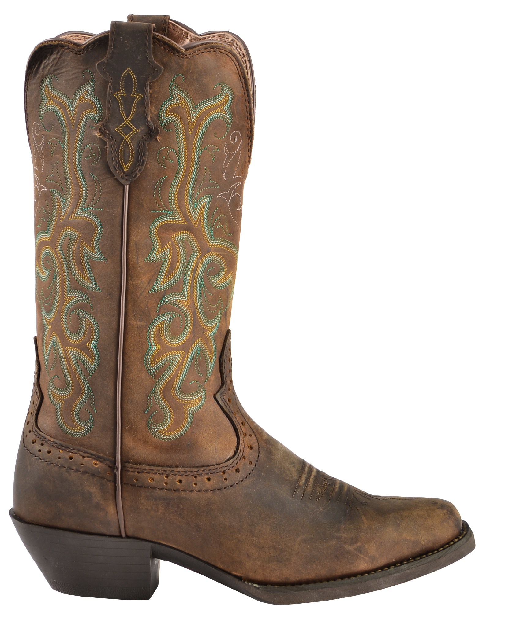 Justin Stampede Western Cowgirl Boots with Rubber Sole - Square Toe ...