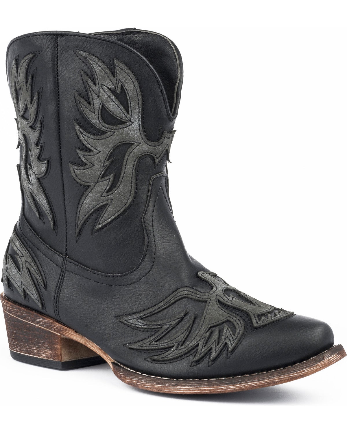 ROPER Damen Westernstiefel Amelia – Schwarz, Kunstleder, Absatz 3,5 Cm