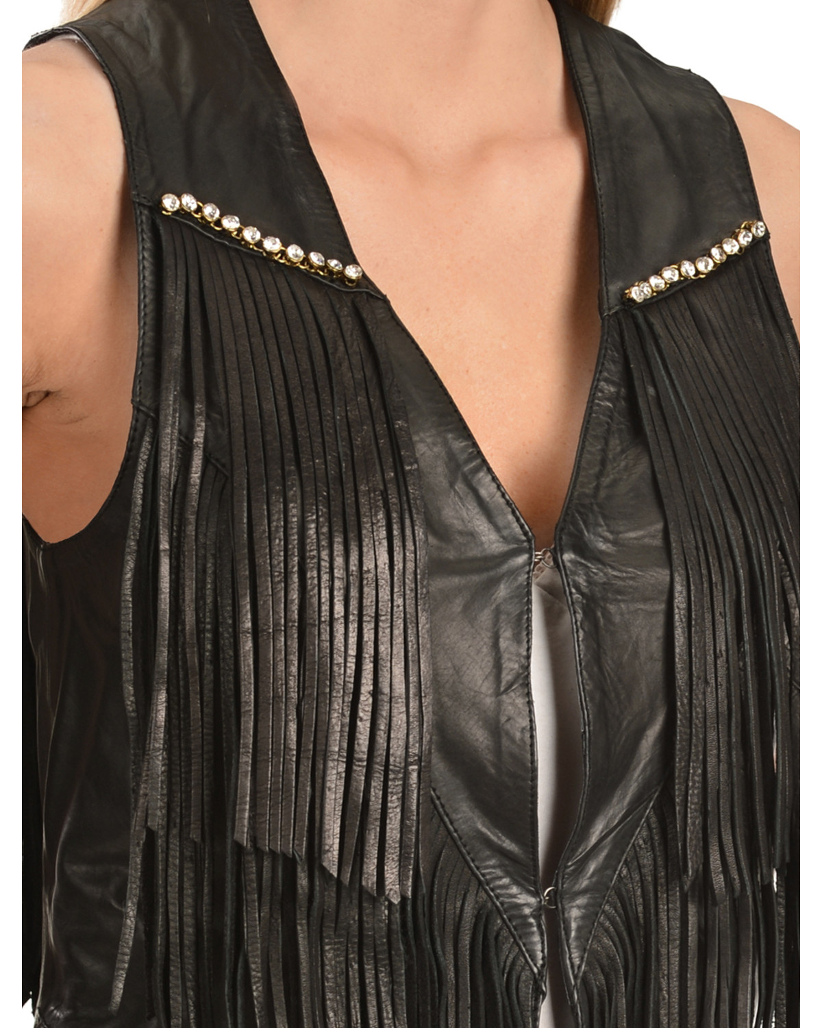 Kobler Leather Women's Yucaipa Fringe & Rhinestone Leather Vest
