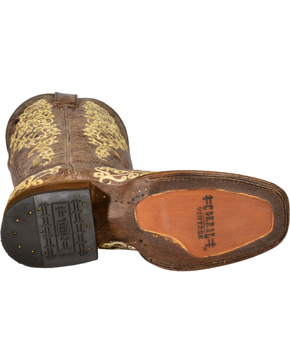 Corral Brown Crater Embroidered Cowgirl Boots - Square Toe - Country