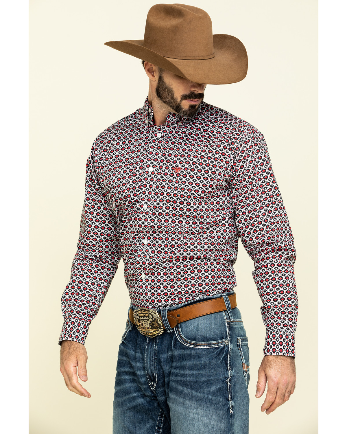 Ariat Men's Illton Fitted Aztec Geo Print Long Sleeve Western Shirt