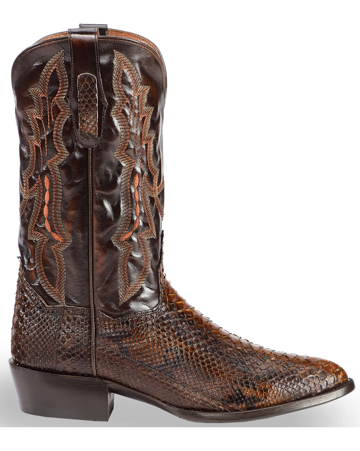 Dan Post Men&#39;s Chocolate Back Cut Python Cowboy Boots - Medium Toe - Country Outfitter