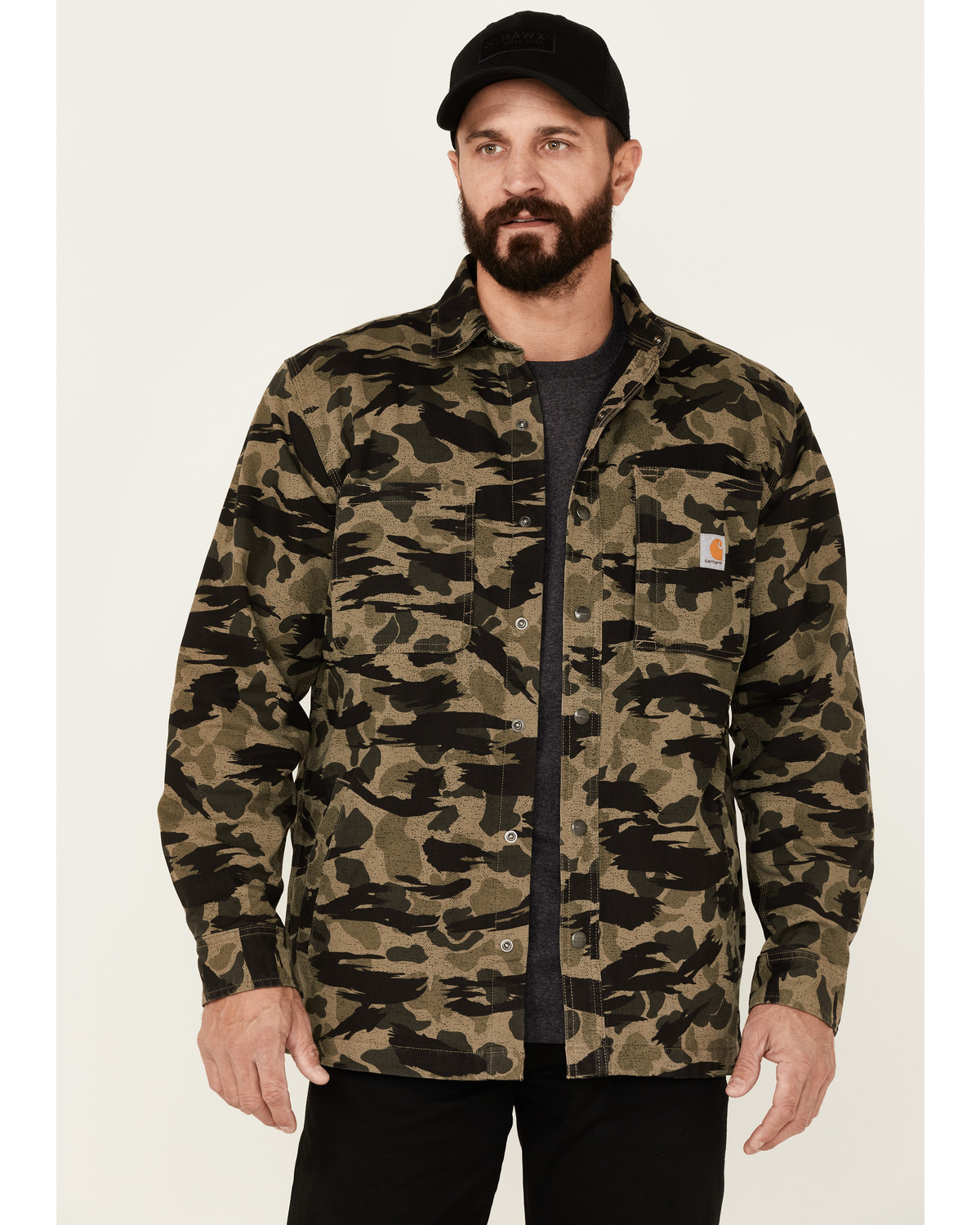 Carhartt camo shirt jacket clearance