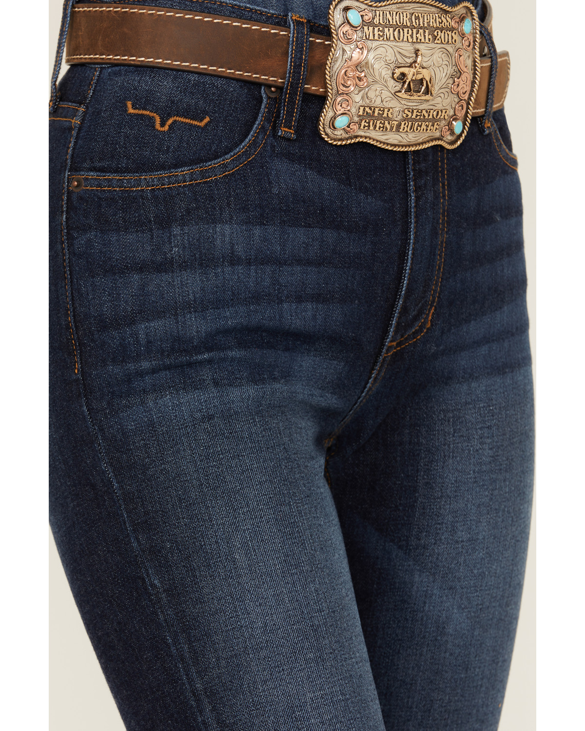 Kimes Ranch Women's Dark Wash Jennifer High Rise Wide Flare Jeans