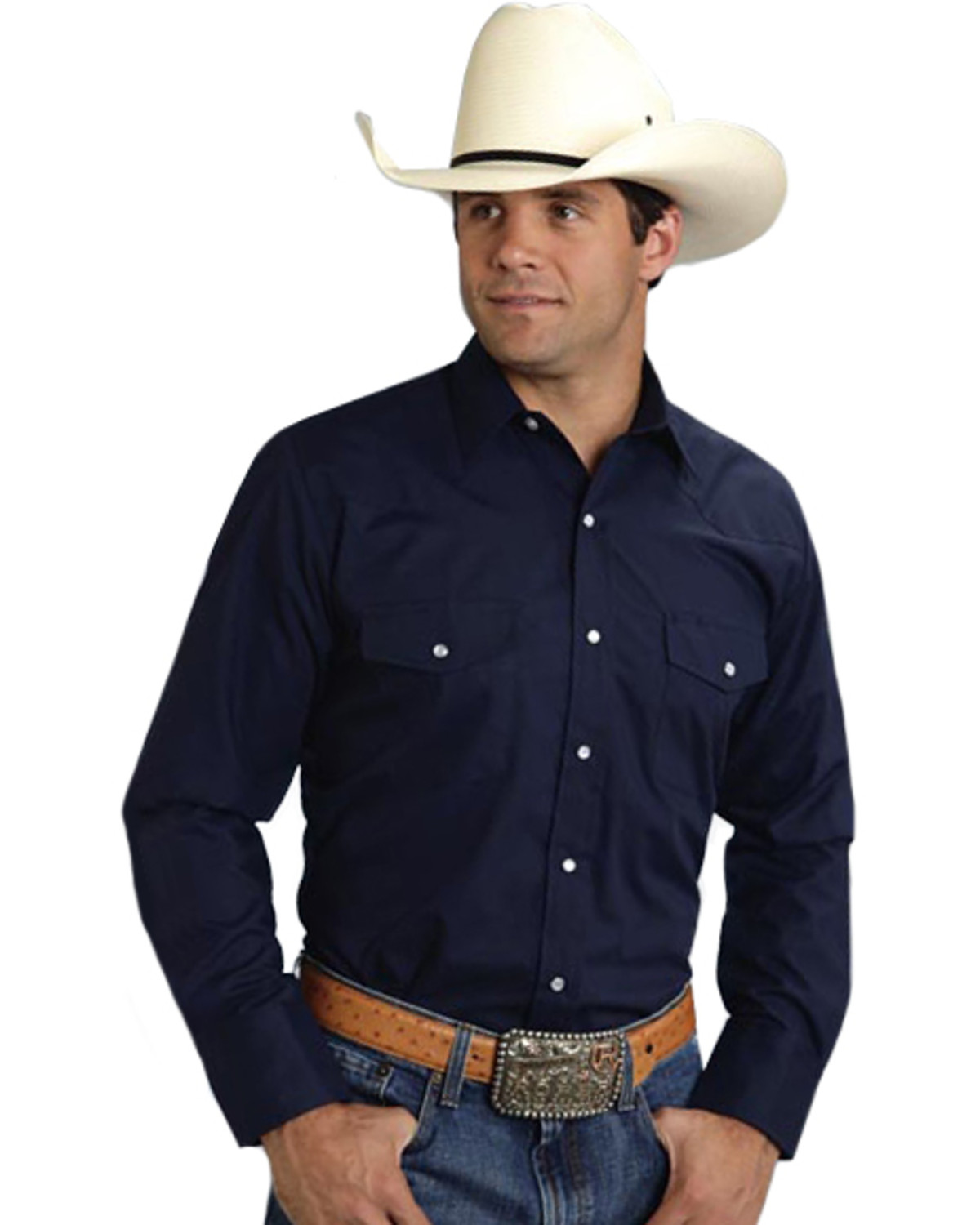 Roper Men's Broadcloth Solid Long Sleeve Western Shirt Country Outfitter