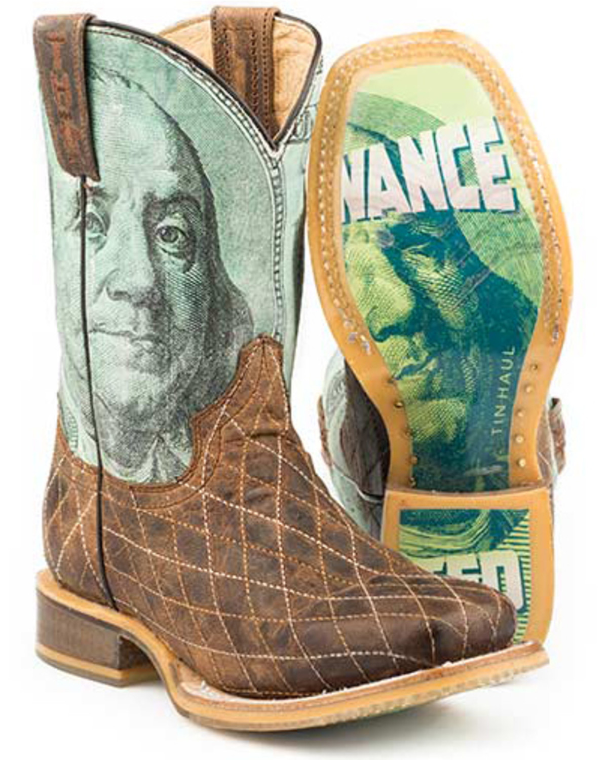 Tin Haul Youth Boys' Money Western Boots Square Toe Country Outfitter