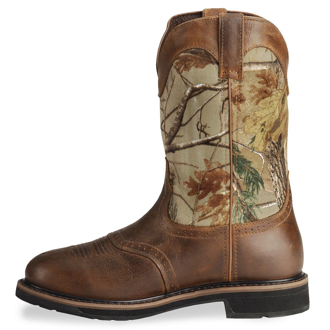 justin men's waterproof composite toe camo work boots