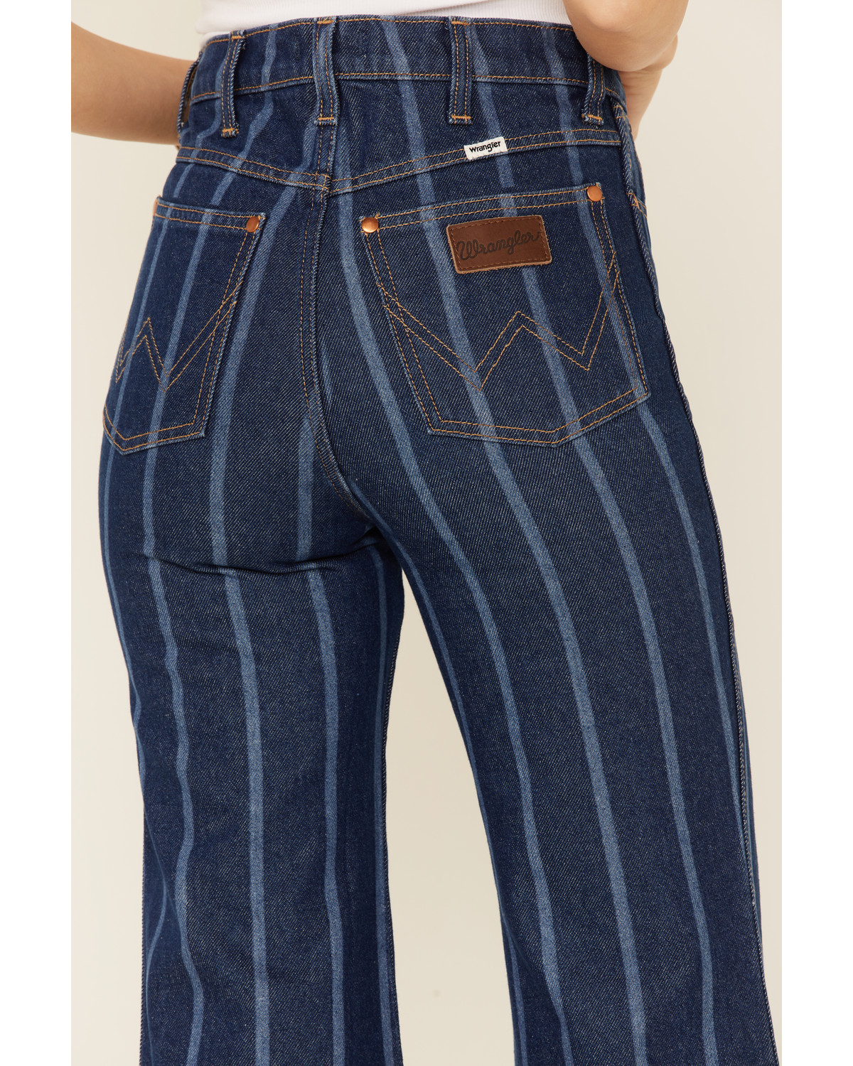 striped flare jeans